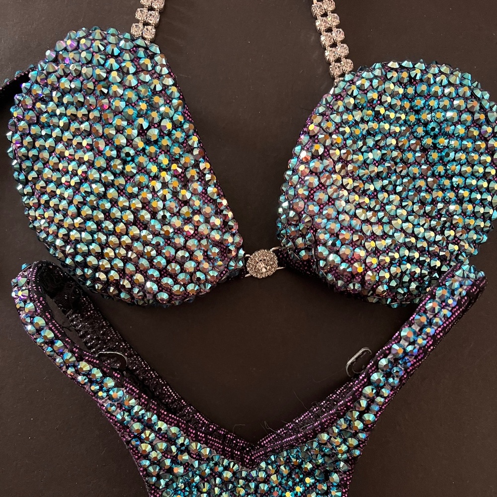 Sparkling Blue and Purple Women's Bikini